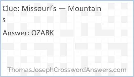 Missouri’s — Mountains Answer