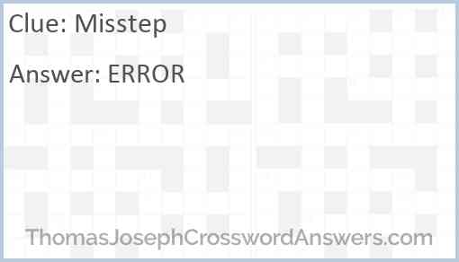 Misstep Answer