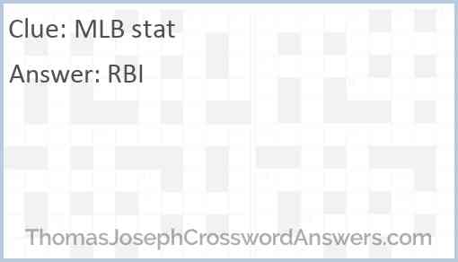 MLB stat Answer