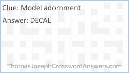 Model adornment Answer