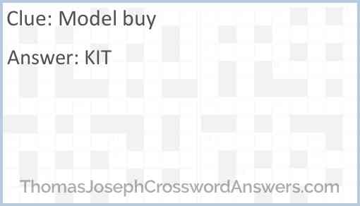 Model buy crossword clue ThomasJosephCrosswordAnswers com