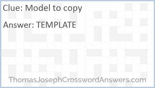 Model to copy Answer