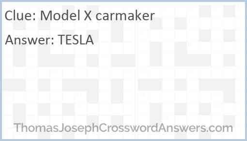 Model X carmaker Answer