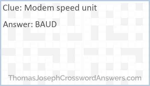 Modem speed unit Answer