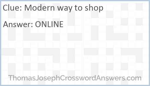 Modern way to shop Answer