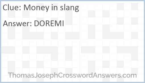Money in slang Answer