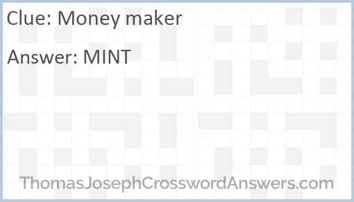 Money maker Answer