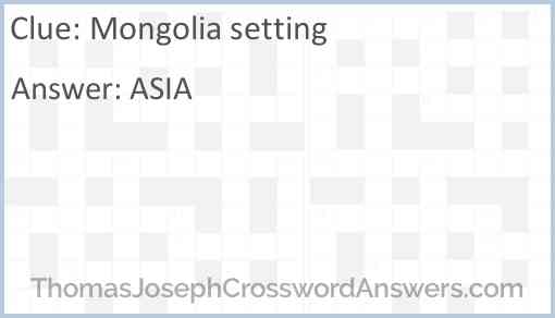 Mongolia setting Answer