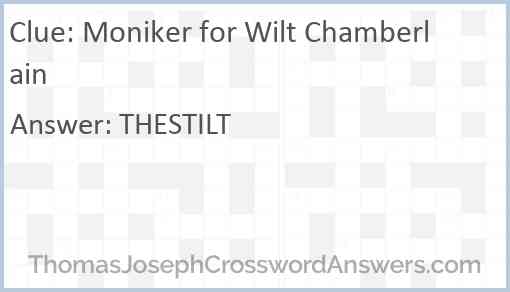 Moniker for Wilt Chamberlain Answer