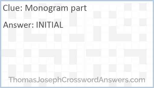 Monogram part Answer