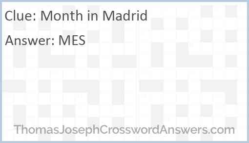 Month in Madrid Answer