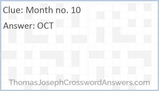 Month no. 10 Answer