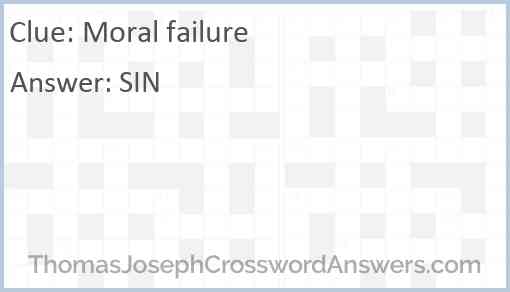 Moral failure Answer