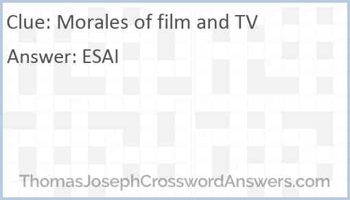 Morales of film and TV Answer