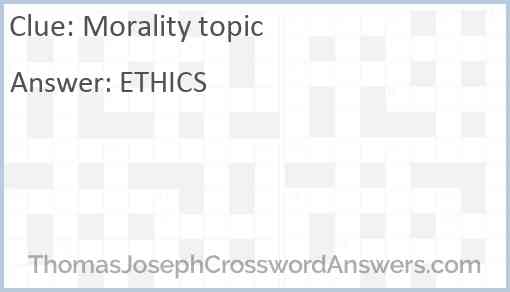 Morality topic Answer