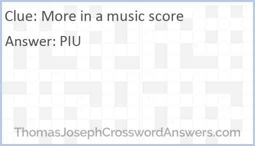 More in a music score Answer