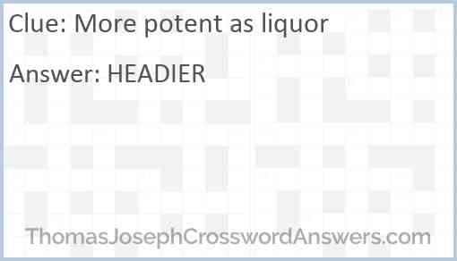 More potent as liquor Answer