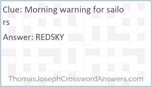 Morning warning for sailors Answer