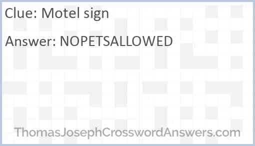 Motel sign Answer