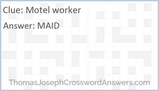 Motel worker Answer
