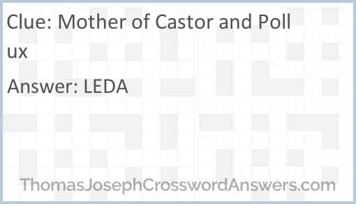 Mother of Castor and Pollux Answer