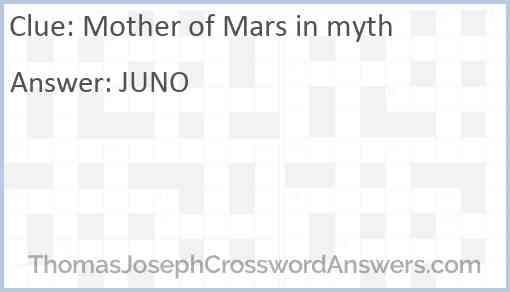 Mother of Mars in myth Answer