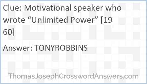 Motivational speaker who wrote “Unlimited Power” [1960] Answer