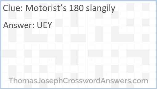 Motorist’s 180 slangily Answer