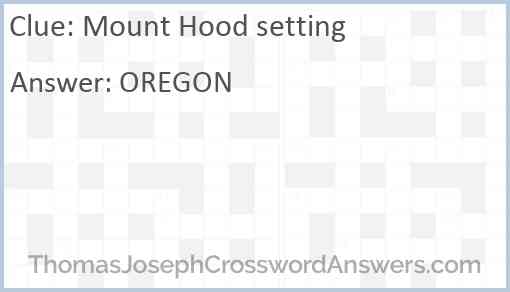 Mount Hood setting Answer