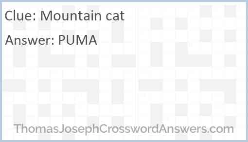 Mountain cat Answer