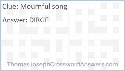 Mournful song Answer