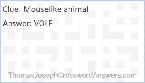 Mouselike animal Answer