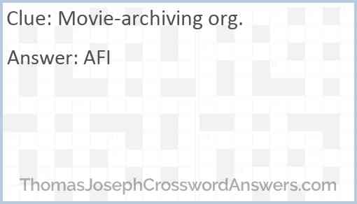 Movie-archiving org. Answer