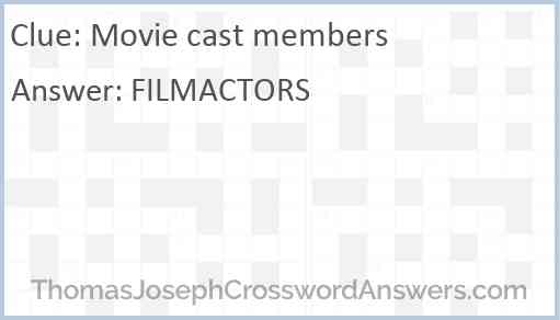 Movie cast members Answer