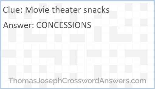 Movie theater snacks Answer