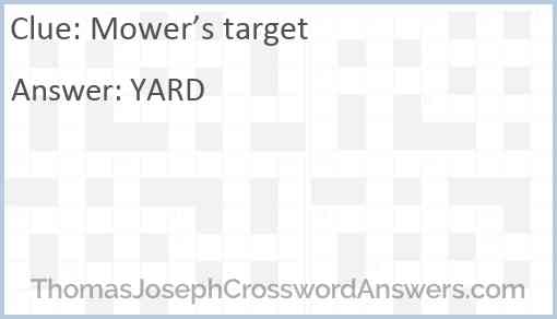 Mower’s target Answer