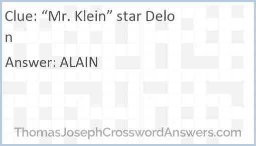 “Mr. Klein” star Delon Answer