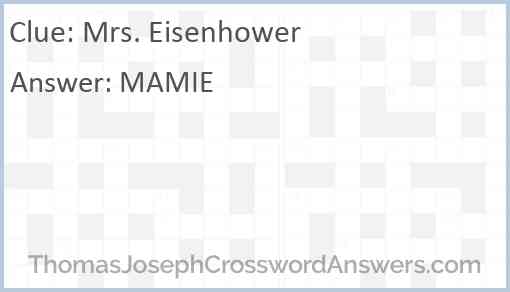 Mrs. Eisenhower Answer