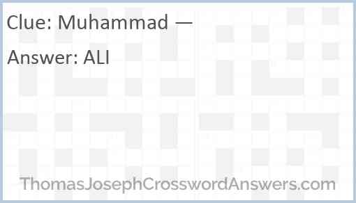 Muhammad — Answer