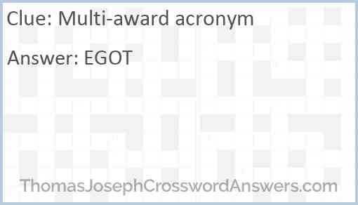 Multi-award acronym Answer