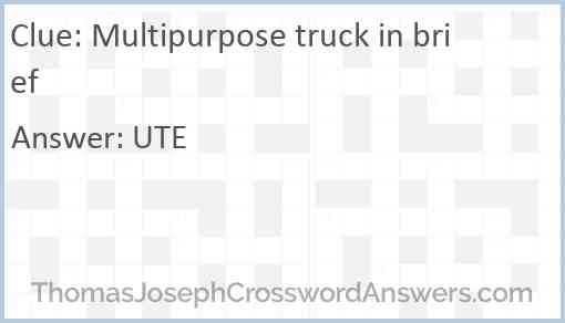 Multipurpose truck in brief Answer