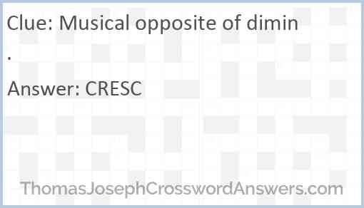 Musical opposite of dimin. Answer