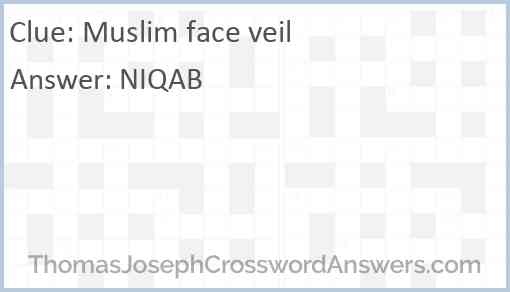 Muslim face veil Answer