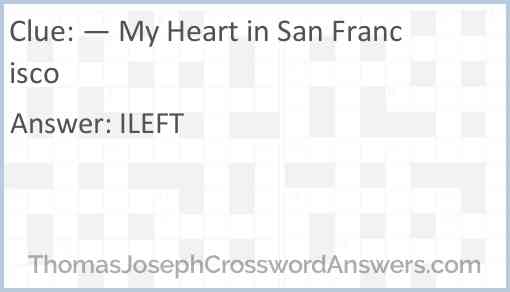 — My Heart in San Francisco Answer