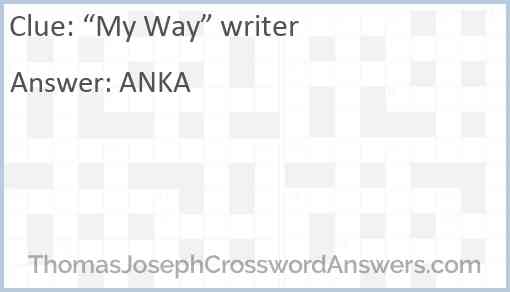 “My Way” writer Answer