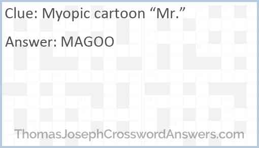 Myopic cartoon “Mr.” Answer