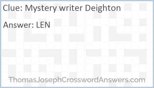 Mystery writer Deighton Answer
