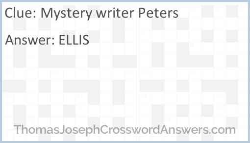 Mystery writer Peters Answer