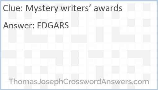 Mystery writers’ awards Answer