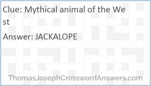 Mythical animal of the West Answer